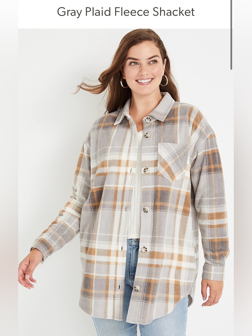 Maurice’s Plaid Fleece Shacket